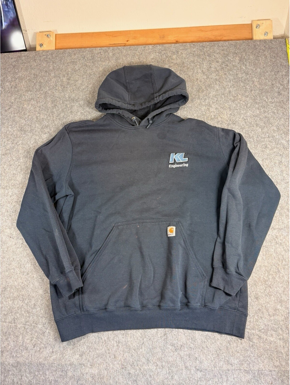 Carhartt Original Fit Hoodie Mens Xl Blue Sun Faded